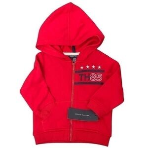 Tommy Hilfiger Red Zip-Up Hoodie - Size 6-9 Months (NWTs)